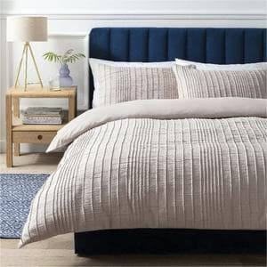 Sainsbury's Home Crinkle Taupe Bedding Set