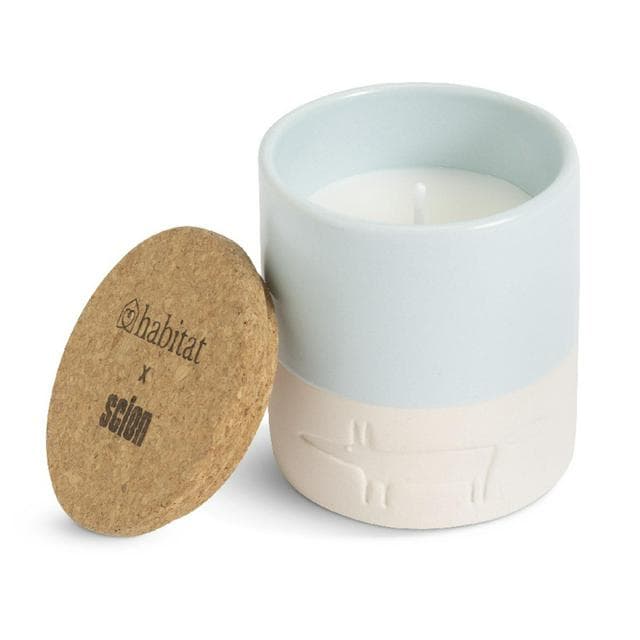 Habitat x Scion Family Mr Fox Ceramic Candle Blue - gallery image 1