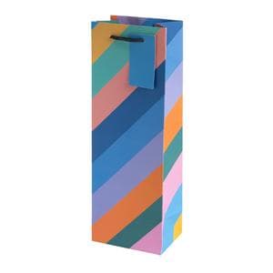 Sainsbury's Rainbow Stripe Bottle Gift Bag For Champagne Prosecco Wine