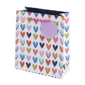 Sainsbury's Brights Hearts Medium Present Gift Bag Birthday Celebration