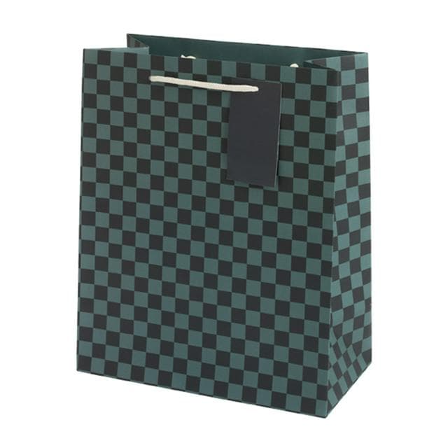 Sainsbury's Home Black & Green Check Birthday Celebration Large Present Gift Bag - gallery image 1