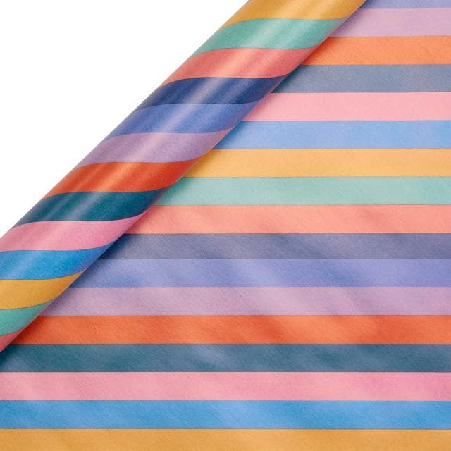 Sainsbury's Rainbow Stripe Birthday Gift Wrap Wrapping Paper - 3m - gallery image 1