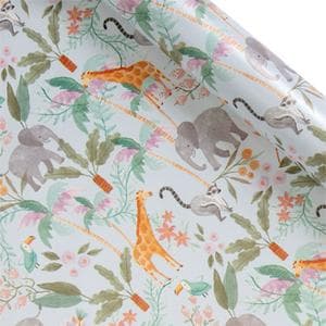 Sainsbury's Jungle Animal Baby Birthday Gift Wrap Wrapping Paper - 3m