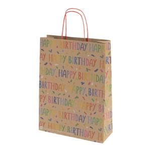 Sainsbury's Eco Nature Kraft Happy Birthday Large Present Gift Bag Birthday Celebration