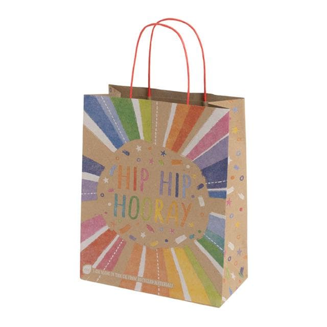 Sainsbury's Eco Nature Hip Hip Hooray Medium Present Gift Bag Birthday Celebration - gallery image 1