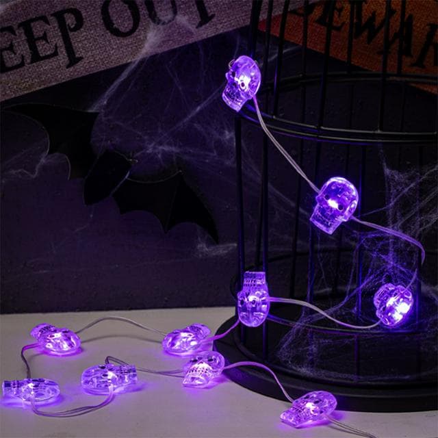 Sainsbury's Home Purple Skull String Lights - gallery image 1