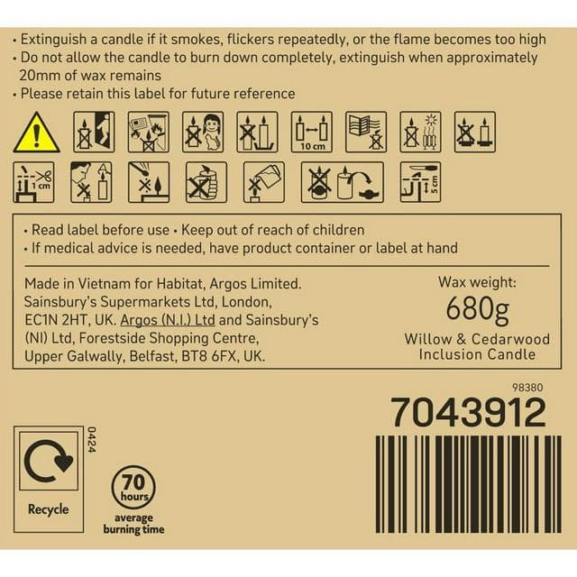 Habitat Pillar Inclusion Candle -  Willow & Cedarwood - gallery image 4