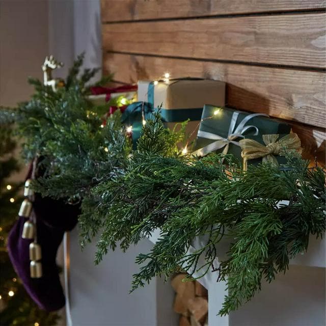 Habitat Luxe Green Cedar Foliage Christmas Garland - gallery image 1