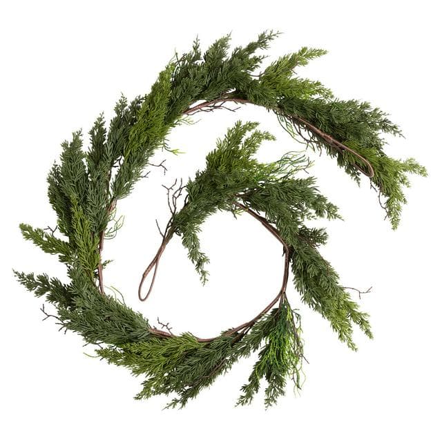 Habitat Luxe Green Cedar Foliage Christmas Garland - gallery image 2