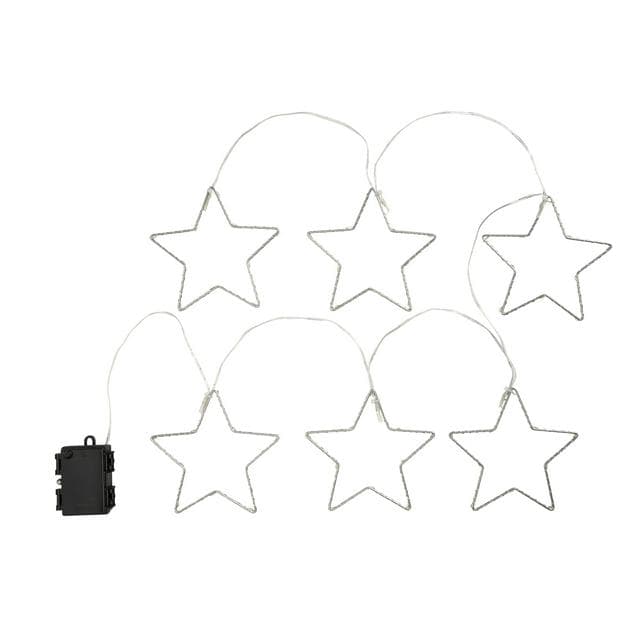 Habitat 6 White Battery LED Christmas Star String Lights - gallery image 3