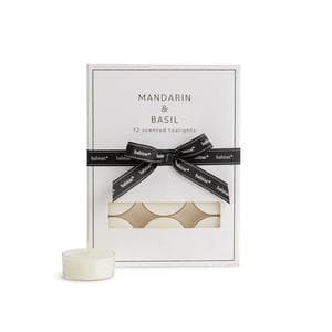 Habitat Luxe Pack of 12 Mandarin & Basil Clear Cup Tealights