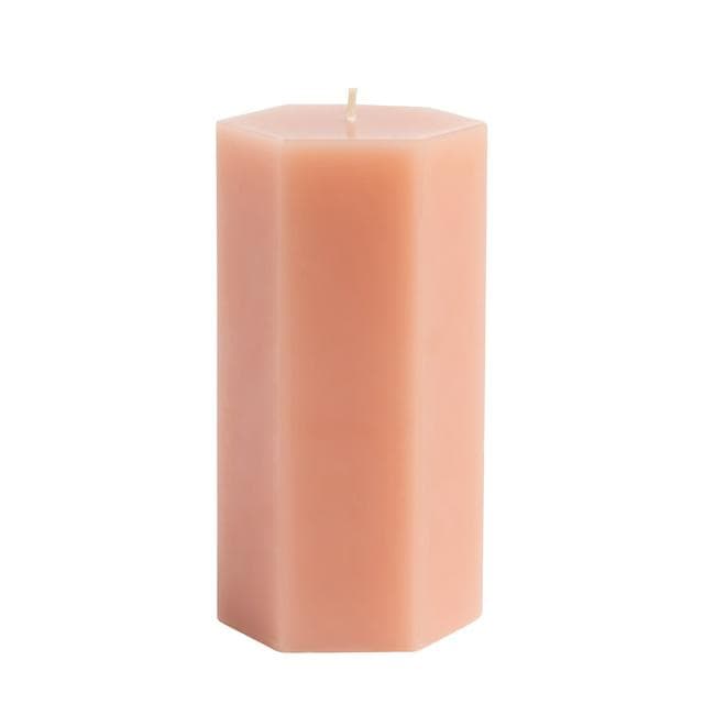 Habitat Large Hexagon Pillar Candle - Blush - gallery image 1