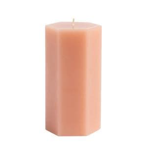 Habitat Large Hexagon Pillar Candle - Blush