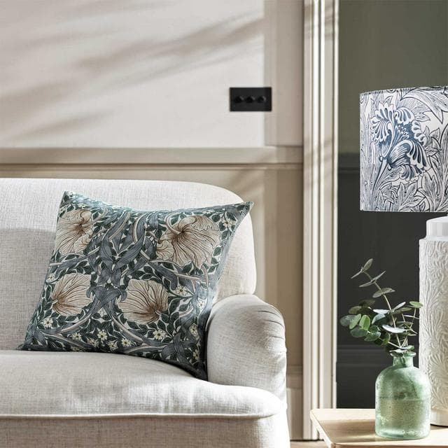 Habitat x Morris & Co. Pimpernel Cushion - Blue - 50x50cm - gallery image 3