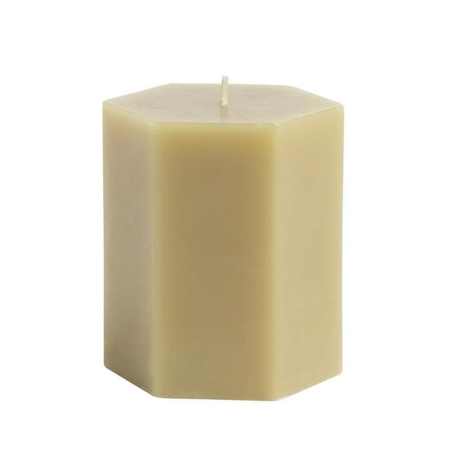 Habitat Small Hexagon Pillar Candle - Sage - gallery image 1