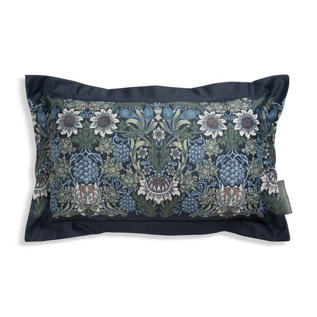 Habitat x Morris & Co. Sunflower Velvet Cushion - Navy - gallery image 1