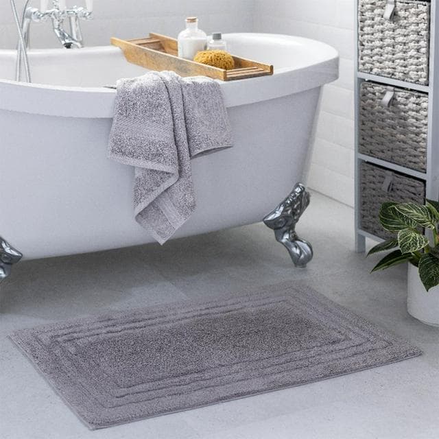 Habitat Deep Pile Bath Mat - Silver - gallery image 2