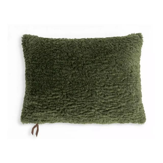 Habitat Shearling Cushion - Moss Green - 55x40cm - gallery image 2