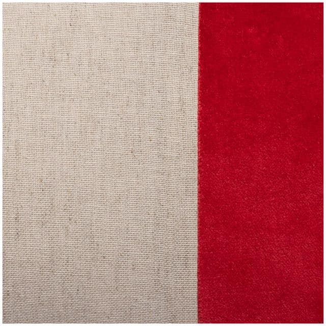 Habitat Velvet & Linen Stripe Cushion - Red - 30x50cm - gallery image 2