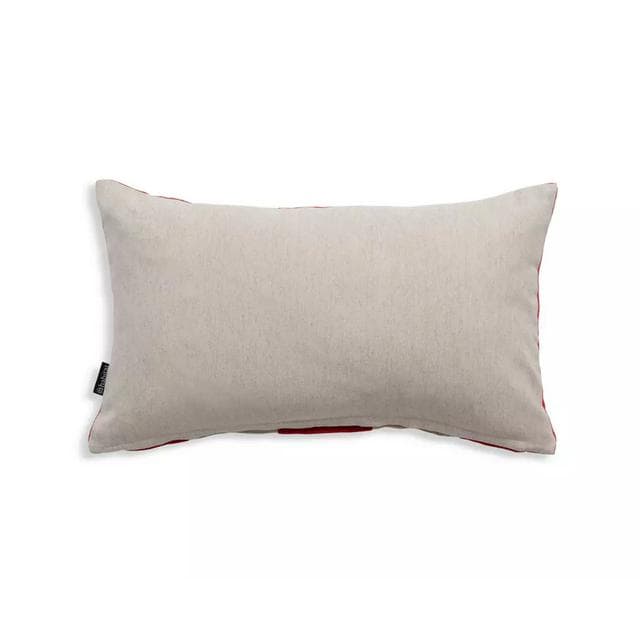 Habitat Velvet & Linen Stripe Cushion - Red - 30x50cm - gallery image 4
