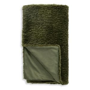 Habitat Moss green shearling Throw 125x150