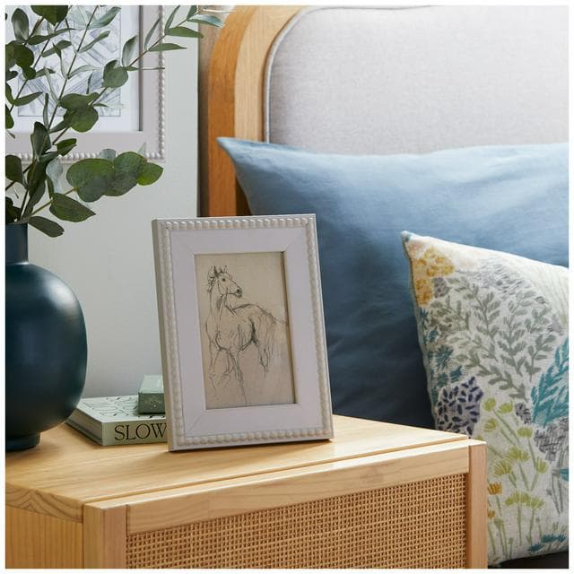 Habitat Beaded Wooden Picture Frame - Grey - 23x18cm - gallery image 2