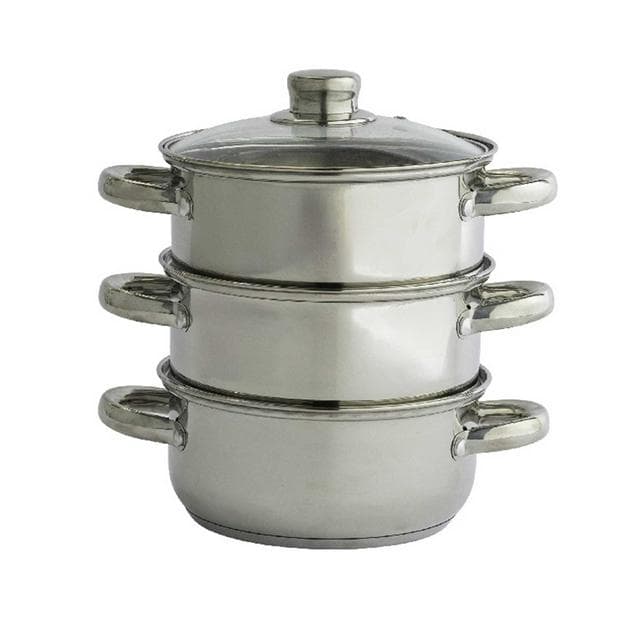 Sainsbury's Home 18cm 3 Tier Stainless Steel Steamer - gallery image 3