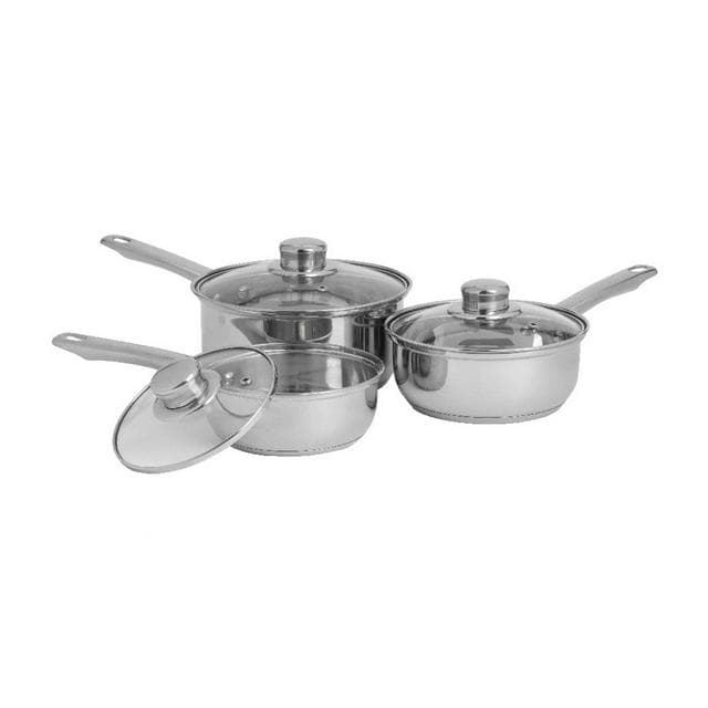 Sainsbury's Home Stainless Steel 3 Piece Saucepan Set - gallery image 1