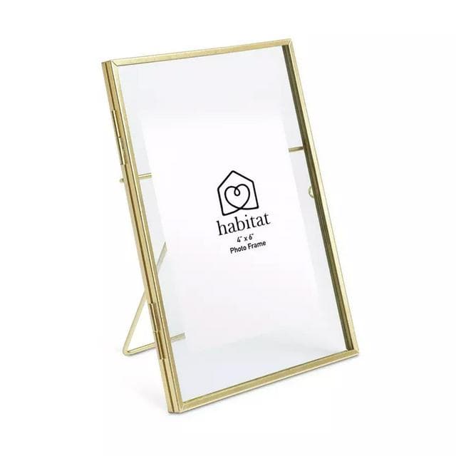Habitat Skinny Metal Easel Picture Frame - Gold - 18x13cm - gallery image 3