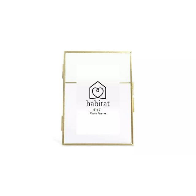 Habitat Skinny Metal Easel Picture Frame - Gold - 21x17cm - gallery image 1
