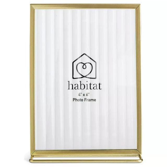 Habitat Reeded Glass Frame on Stand - Gold - 4x6" - gallery image 1