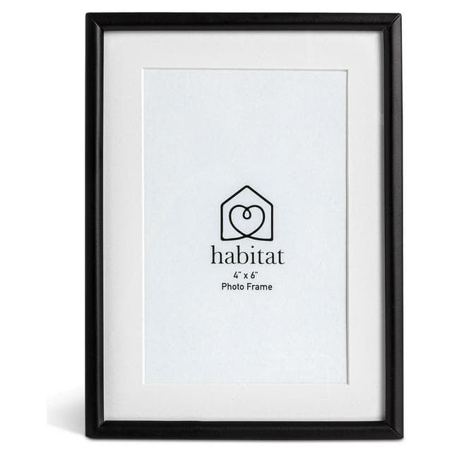 Habitat Skinny Metal Picture Frame - Black - 19x14cm - gallery image 1