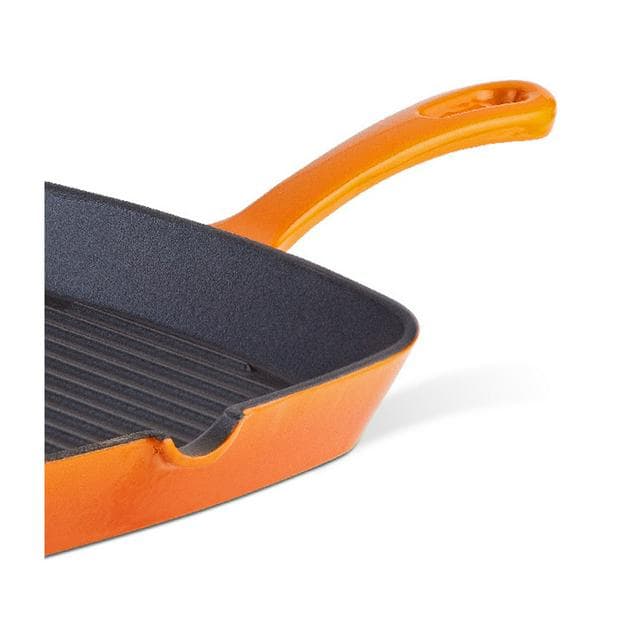 Habitat 23cm Cast Iron Griddle Pan - Orange - gallery image 2