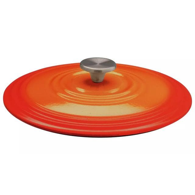 Habitat 5.3 Litre Cast Iron Casserole Dish - Orange - gallery image 3