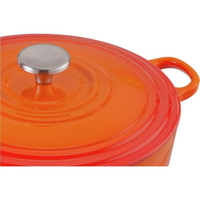 Habitat 5.3 Litre Cast Iron Casserole Dish - Orange - gallery image 5