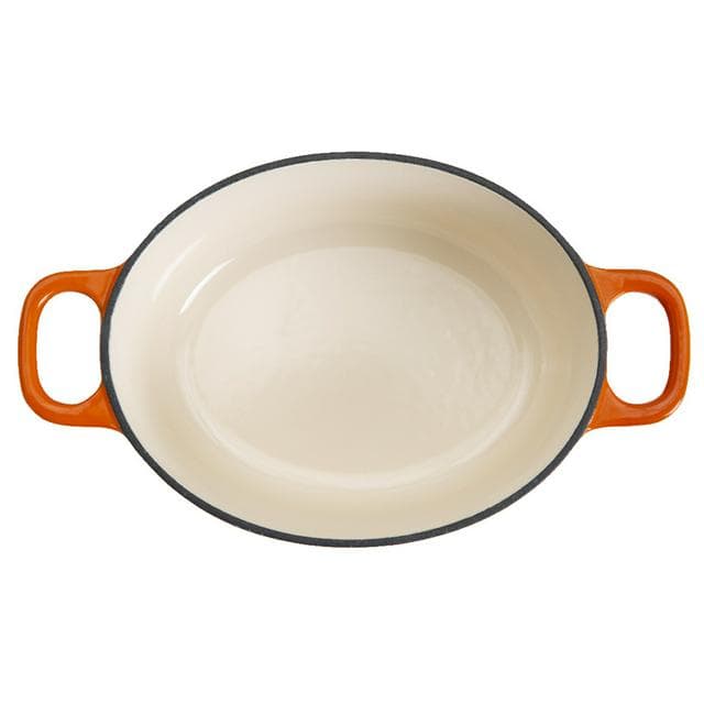 Habitat 4.7 Litre Cast Iron Oval Casserole Dish - Orange - gallery image 3