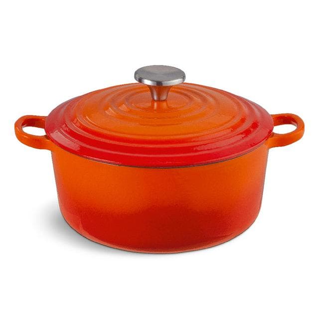 Habitat 3.3 Litre Cast Iron Casserole Dish - Orange - gallery image 1