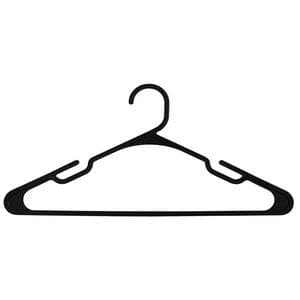 Sainsbury's Home Essentials Pack of 5 Plastic Hangers - Black