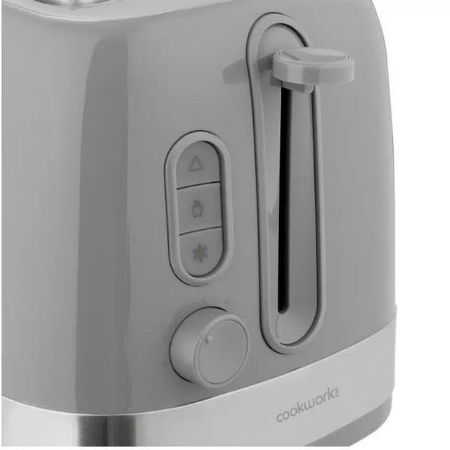 Cookworks Illuminated 2 Slice Toaster - Grey Plastic - gallery image 2