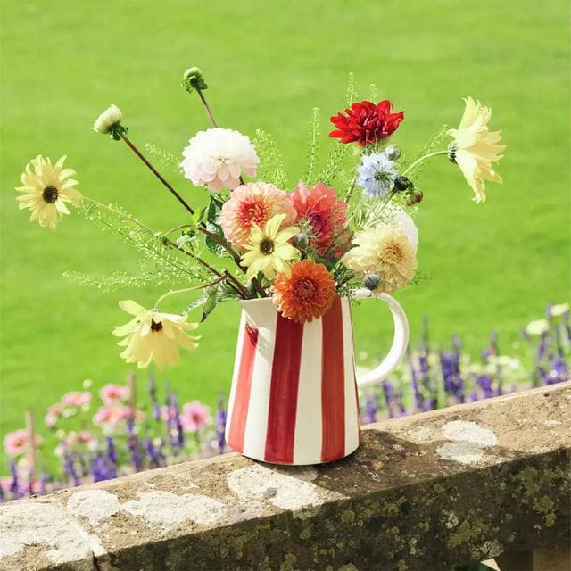 Habitat x Sanderson & National Trust Handpainted Large Stripe Berry Jug - gallery image 1
