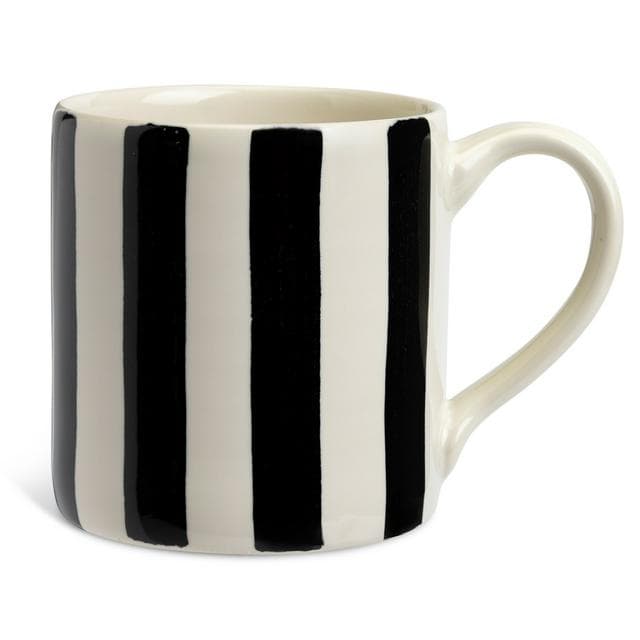 Habitat Hand Painted Stripe Mug - Black - gallery image 1