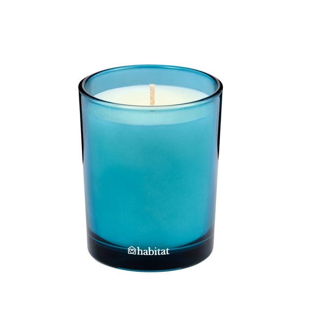 Habitat Scented Blue Stripe High Tide Boxed Candle -  Rock Salt & Cedar - gallery image 1