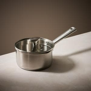 Habitat Ellipse Brushed Stainless Steel 16cm Saucepan