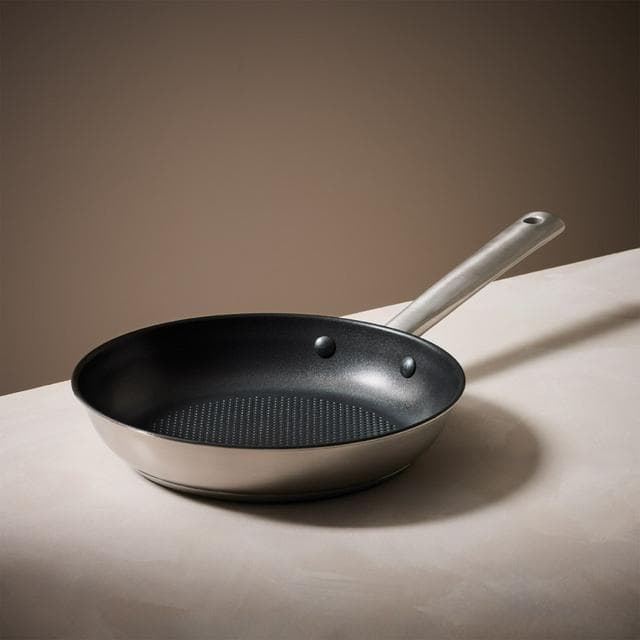 Habitat Ellipse Brushed Stainless Steel 24cm Frying Pan - gallery image 1