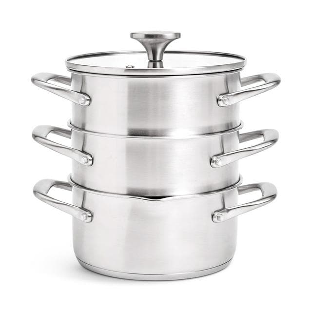 Habitat Ellipse Brushed 3 Tier Stainless Steel Steamer - gallery image 1