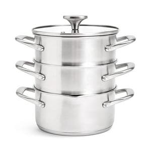 Habitat Ellipse Brushed 3 Tier Stainless Steel Steamer