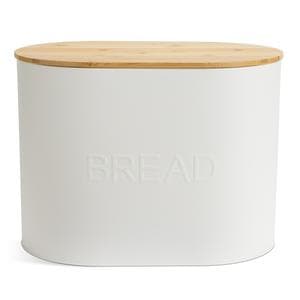 Habitat Embossed Text Carbon Steel Bread Bin