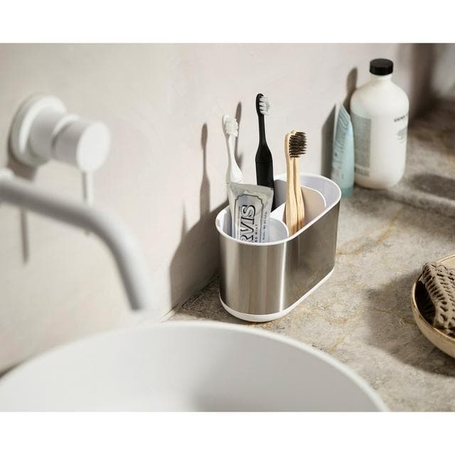 Joseph Joseph Duo Steel Large Toothbrush Caddy - Chrome - gallery image 2