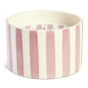 Habitat Scented Pink Stripe Ceramic Large Candle - Pepper & Cassis