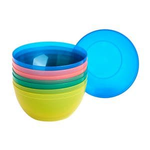 Sainsbury's Home Pack of 8 Reusable Recyclable Bright Plastic Bowls